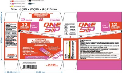 NDC 87078-121-52 - Acetaminophen Liquid Bubble Gum Sachet Carton CC